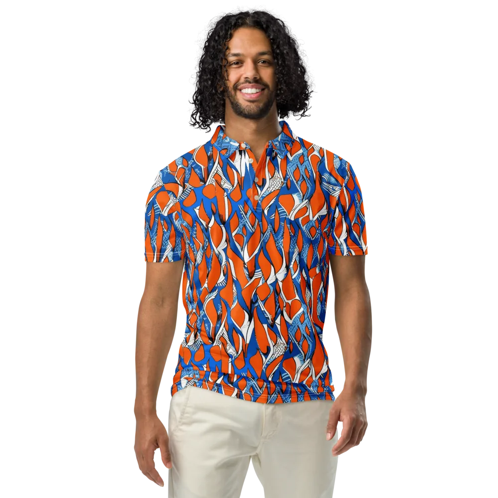 Flamingo Circuit on Men's Slim Fit Polo Shirt — Front