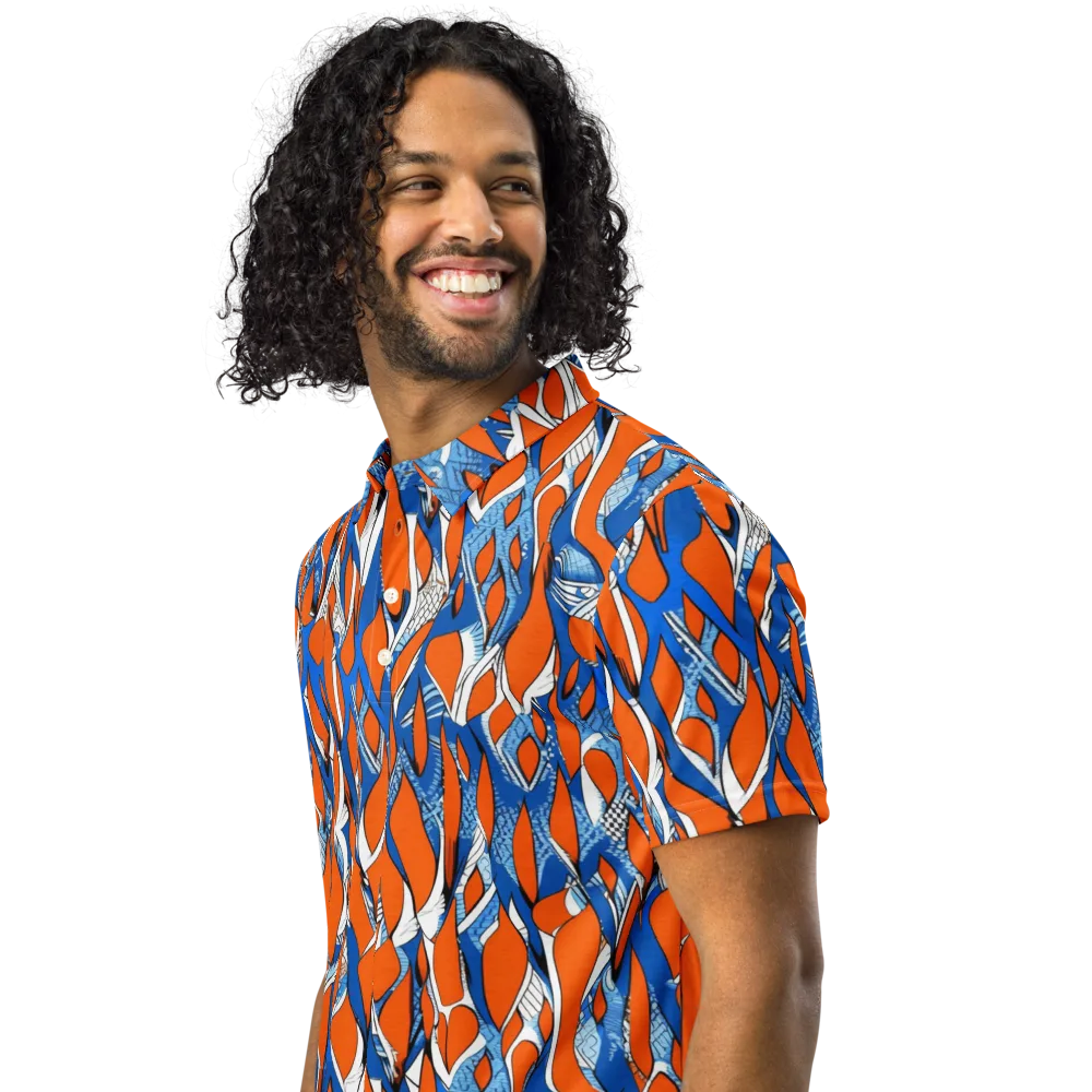 Flamingo Circuit on Men's Slim Fit Polo Shirt — Left Front