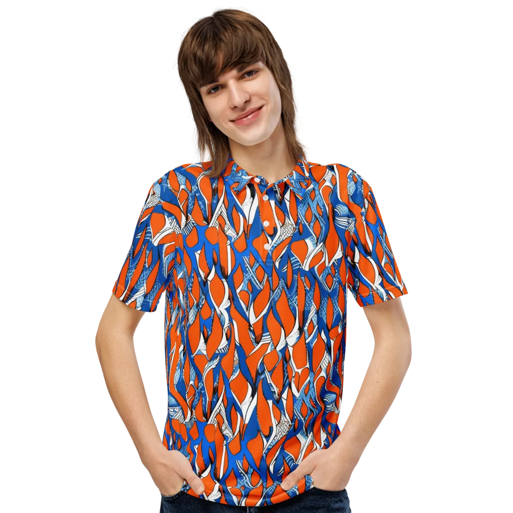 Flamingo Circuit on Men's Slim Fit Polo Shirt — Front