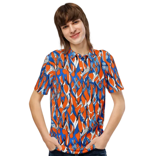 Flamingo Circuit on a Men's Slim Fit Polo Shirt