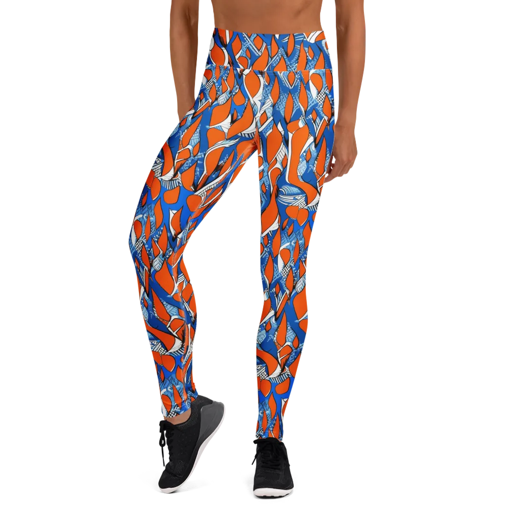 Flamingo Circuit on Yoga Leggings — Front