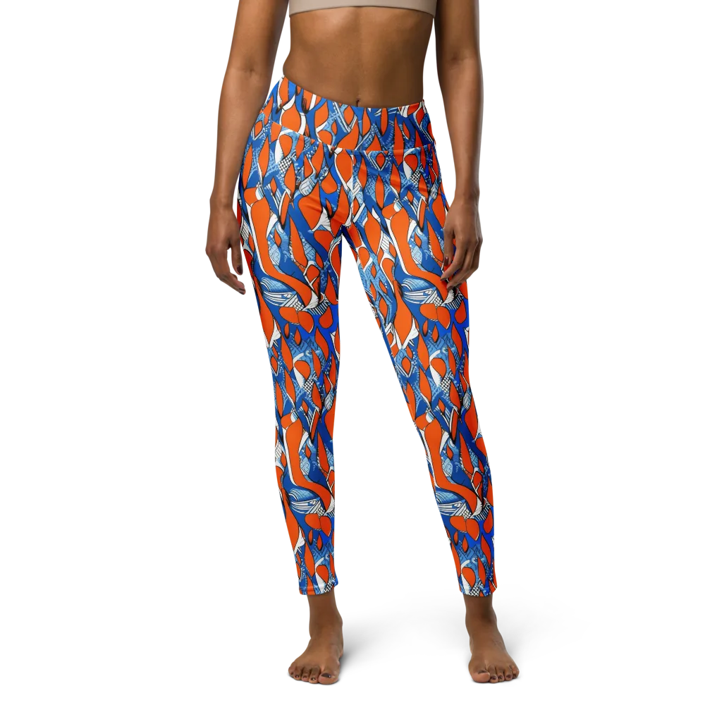 Flamingo Circuit on Yoga Leggings — Front