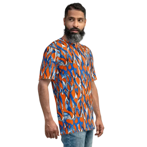 Flamingo Circuit on a Men's Crew Neck T-Shirt