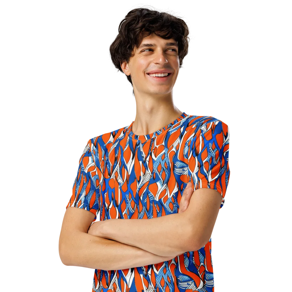 Flamingo Circuit on Men's Crew Neck T-Shirt — Left Front