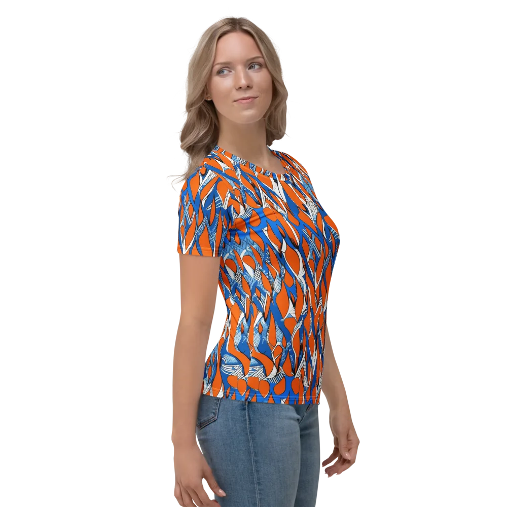 Flamingo Circuit on Women's Crew Neck T-Shirt — Right