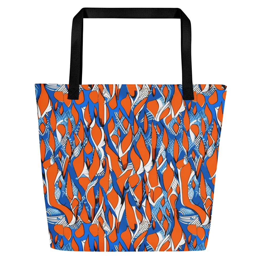 Flamingo Circuit on Large Tote Bag W/ Pocket — Front