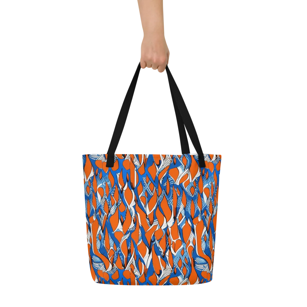 Flamingo Circuit on Large Tote Bag W/ Pocket — Front