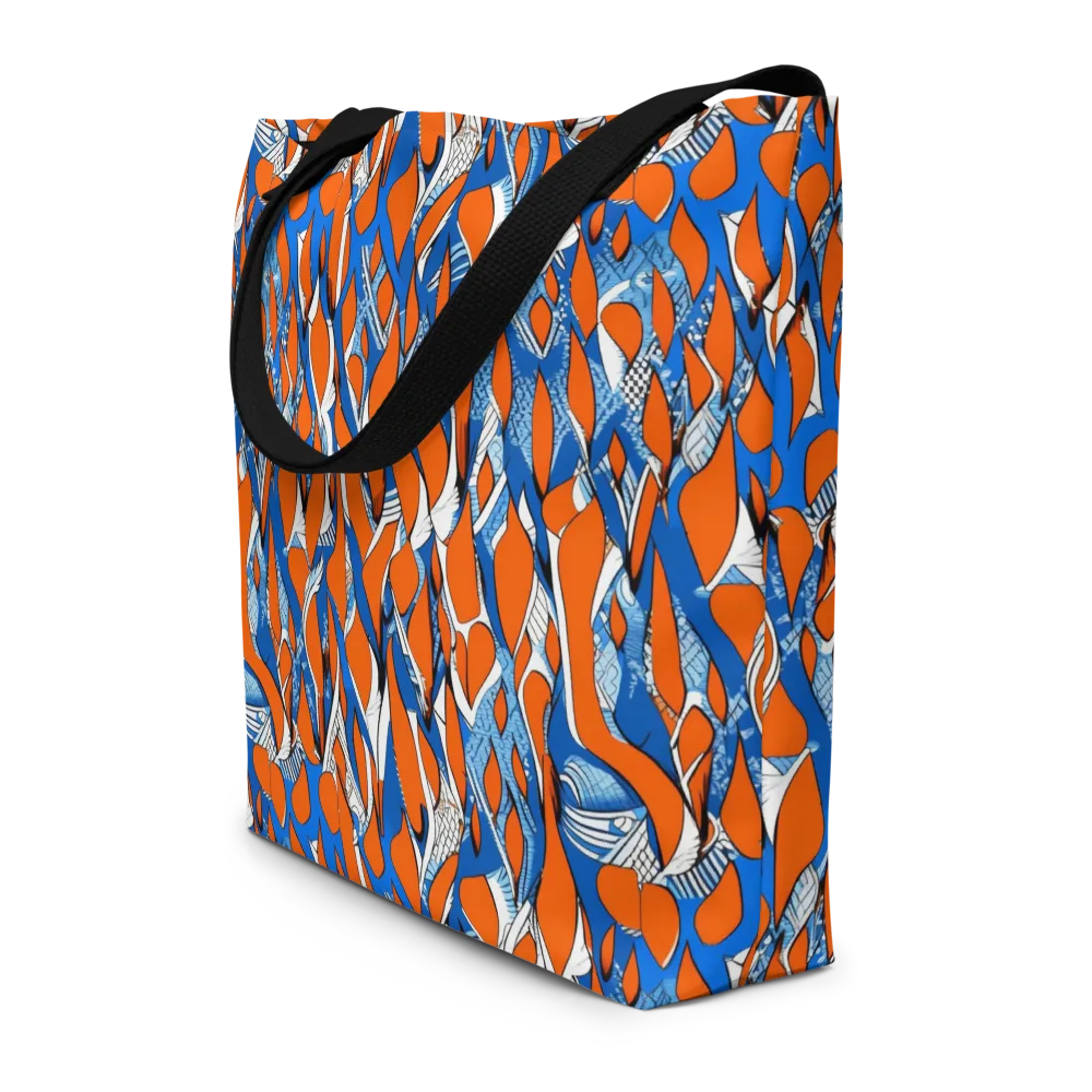 Flamingo Circuit on Large Tote Bag W/ Pocket — Front