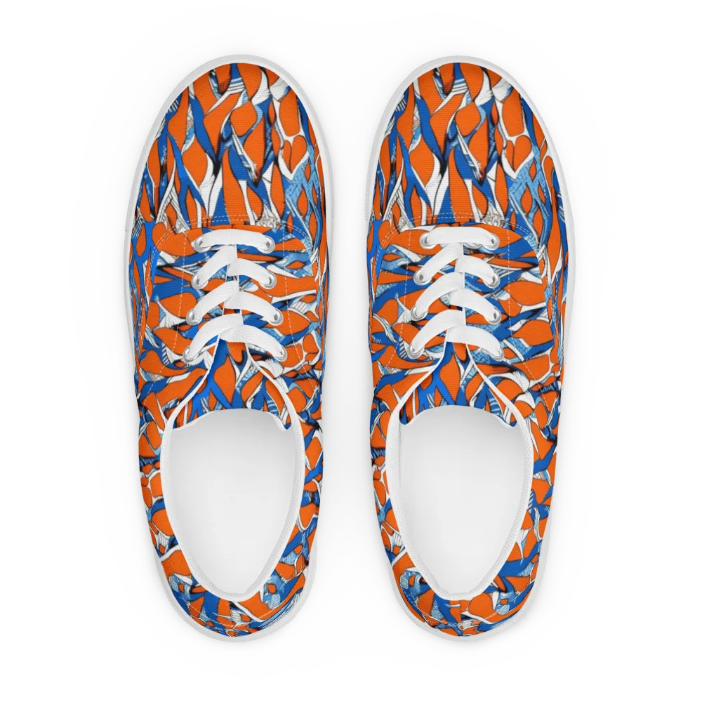 Flamingo Circuit on Men's Lace-Up Canvas Shoes — Front