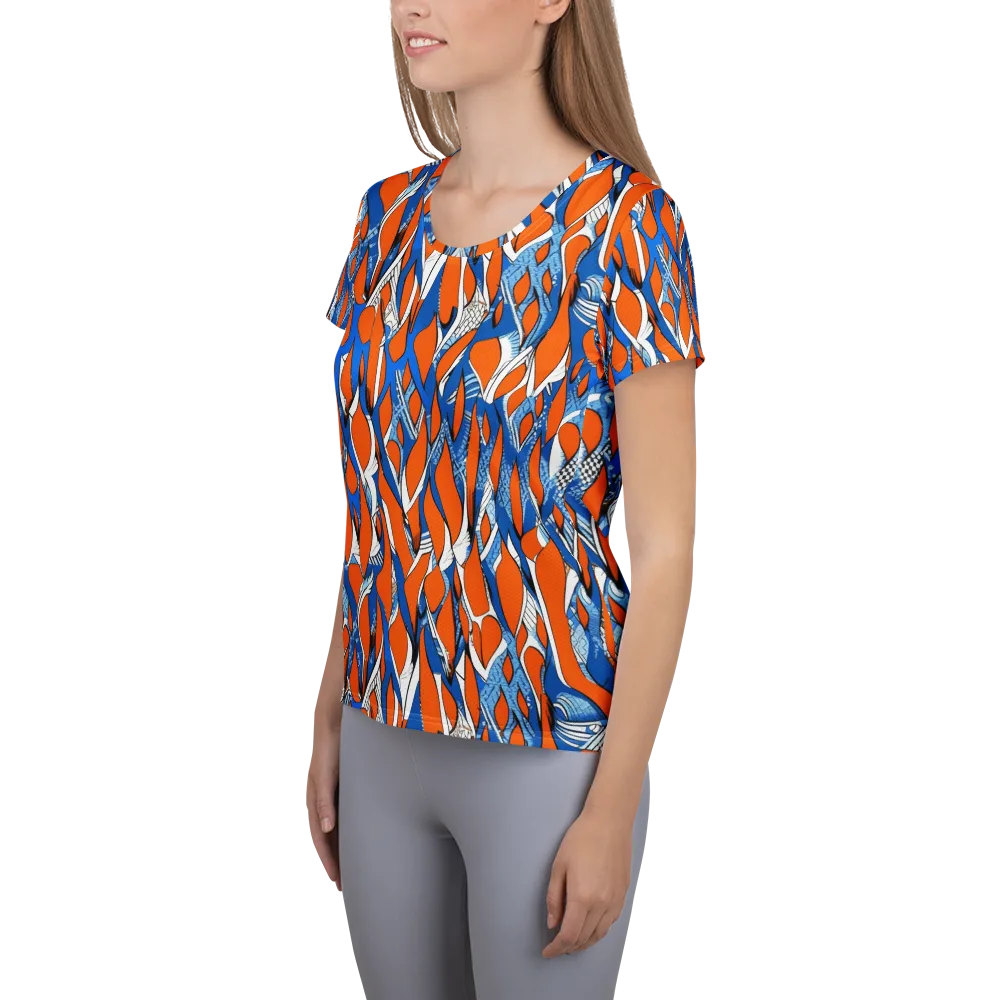 Flamingo Circuit on Women's Athletic T-Shirt — Left