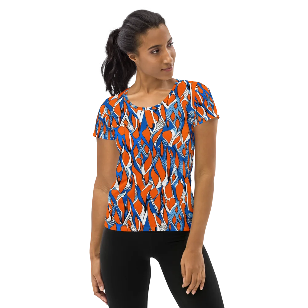 Flamingo Circuit on Women's Athletic T-Shirt — Front