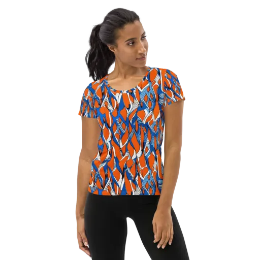 Flamingo Circuit on a Women's Athletic T-Shirt