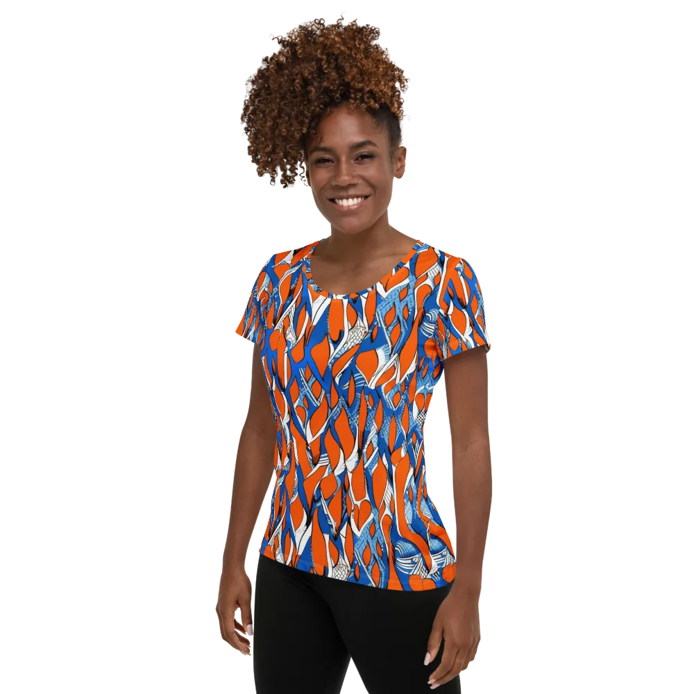 Flamingo Circuit on Women's Athletic T-Shirt — Left
