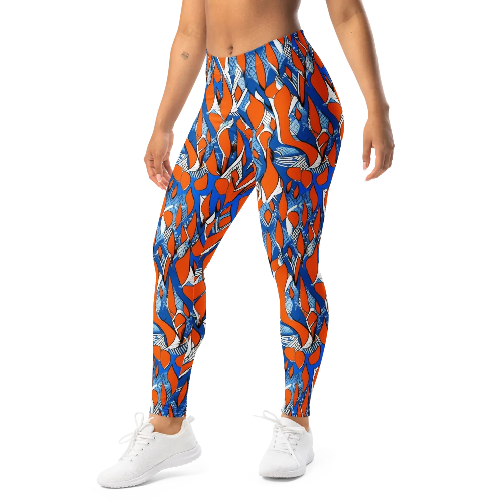 Flamingo Circuit on Leggings — Left Front