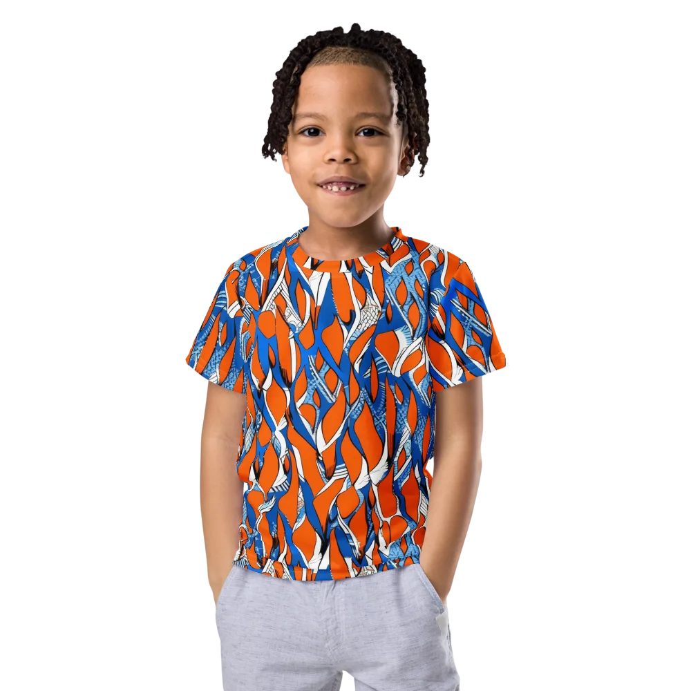 Flamingo Circuit on Kids Crew Neck T-Shirt — Front