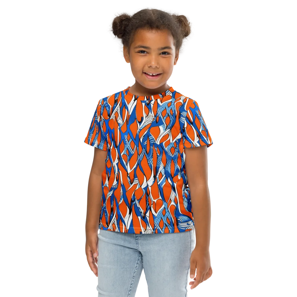 Flamingo Circuit on Kids Crew Neck T-Shirt — Front