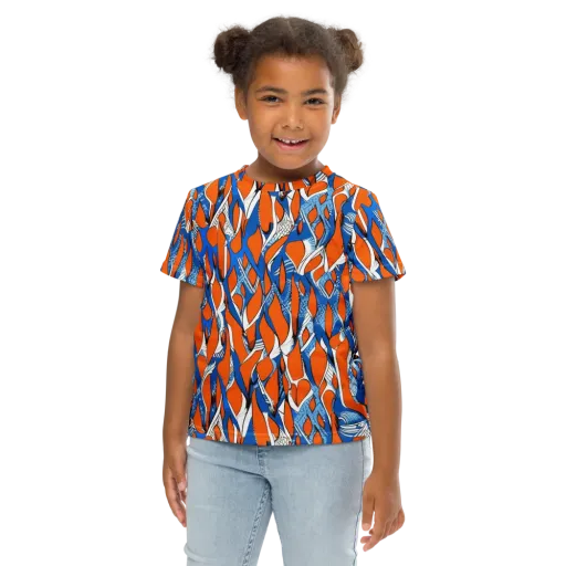 Flamingo Circuit on a Kids Crew Neck T-Shirt