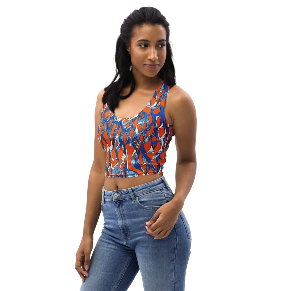 Flamingo Circuit on Crop Top — Left Front