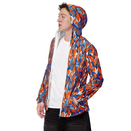 Flamingo Circuit on a Men's Windbreaker