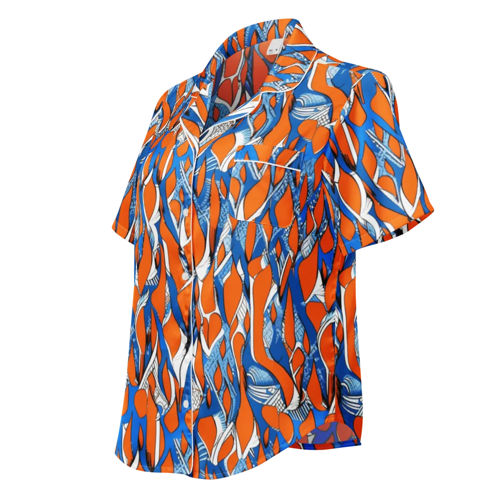 Flamingo Circuit on Women's Short Sleeve Pajama Top — Left Front