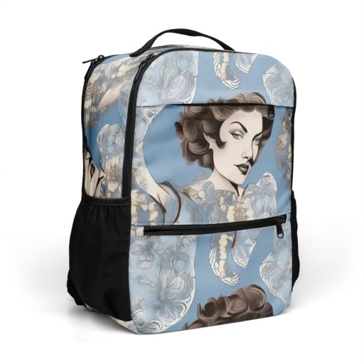 Blue Belle Botanica on a Utility Backpack
