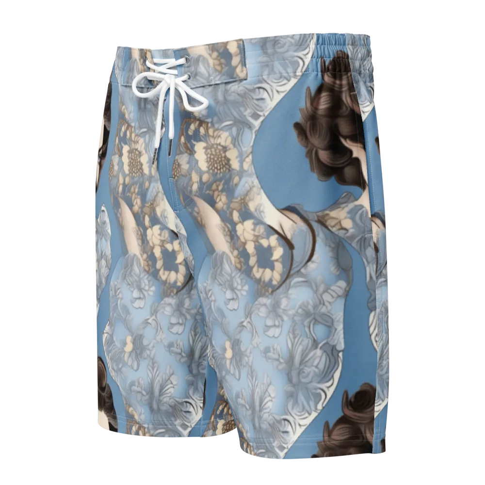 Blue Belle Botanica on Men's Board Shorts — Front