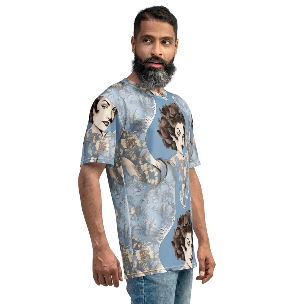 Blue Belle Botanica on Men's Crew Neck T-Shirt — Right
