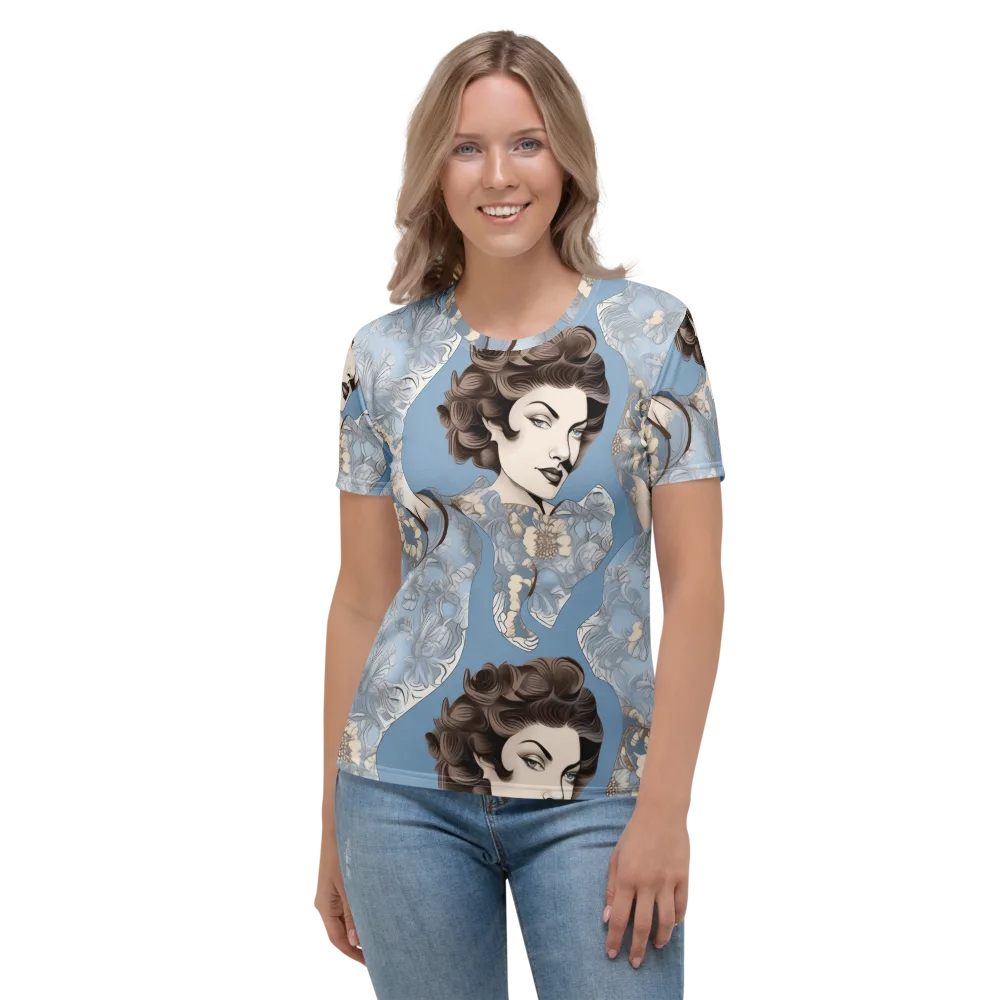 Blue Belle Botanica on Women's Crew Neck T-Shirt — Front