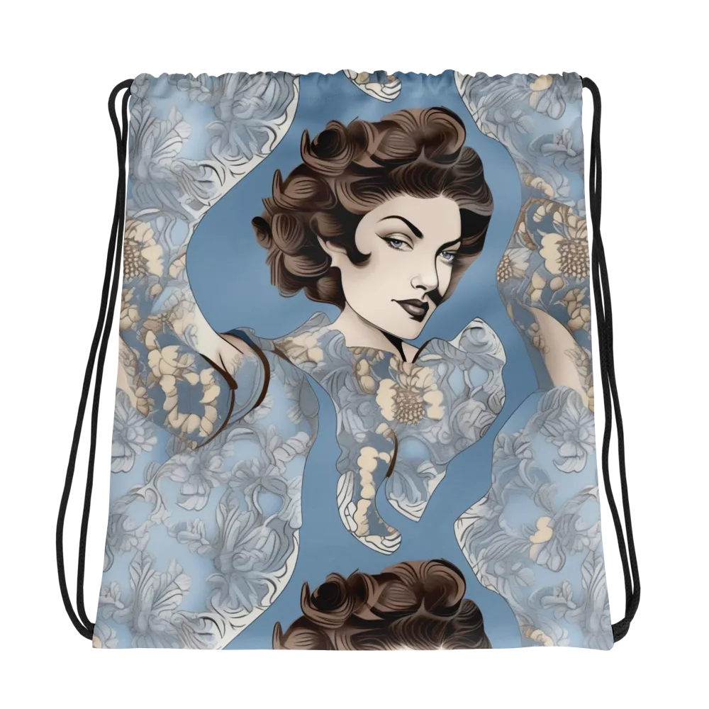 Blue Belle Botanica on Drawstring Bag — Photo