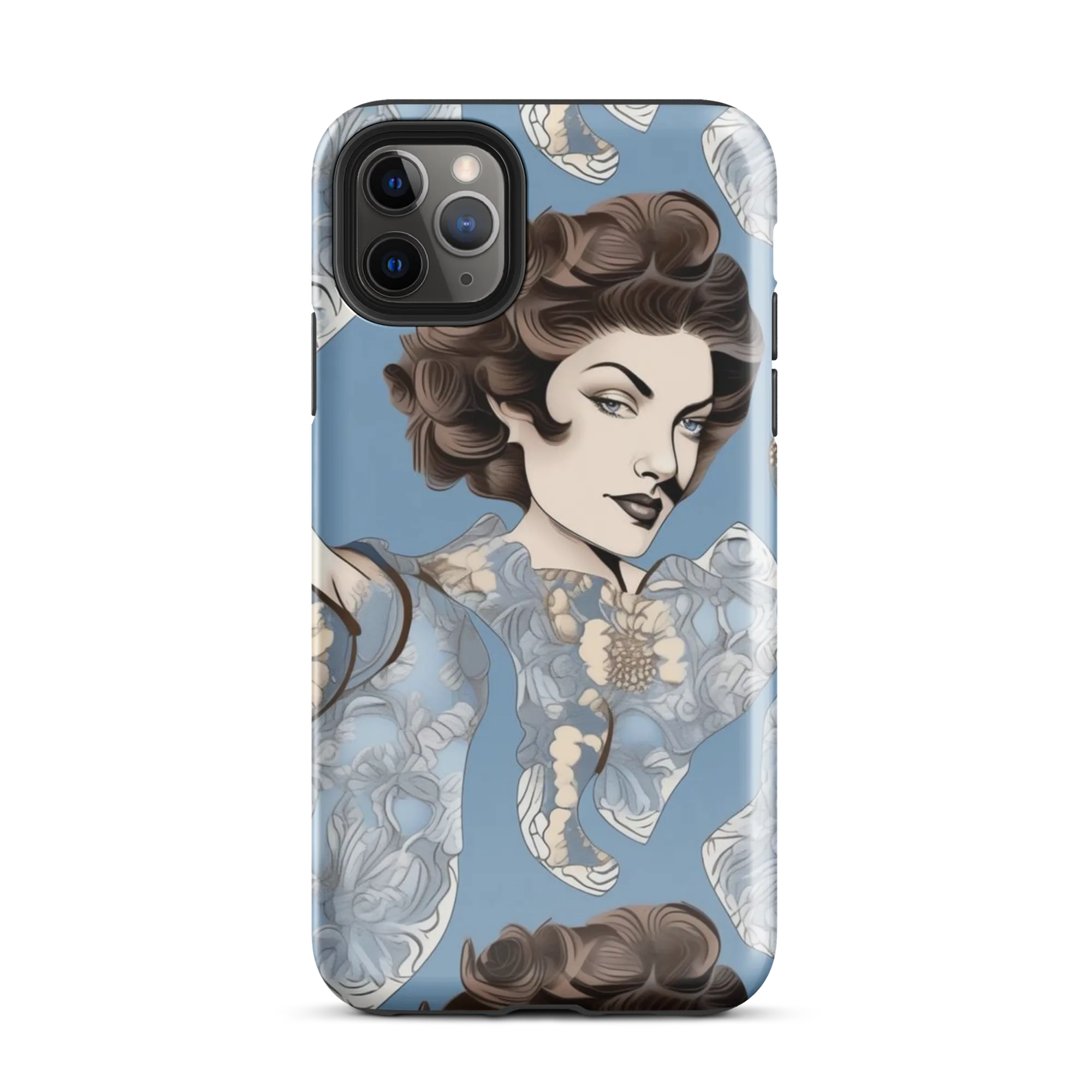 Blue Belle Botanica on Tough Case for iPhone® — Front