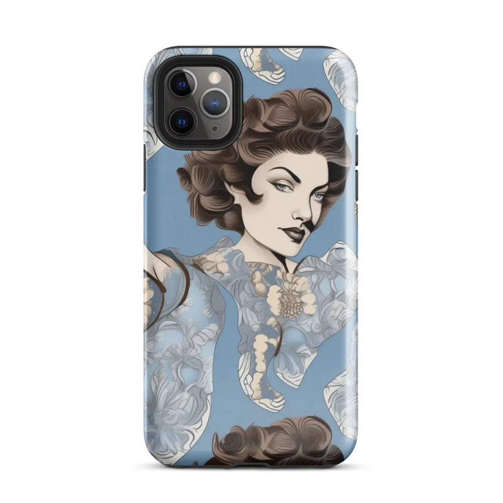 Blue Belle Botanica on Tough Case for iPhone® — Front