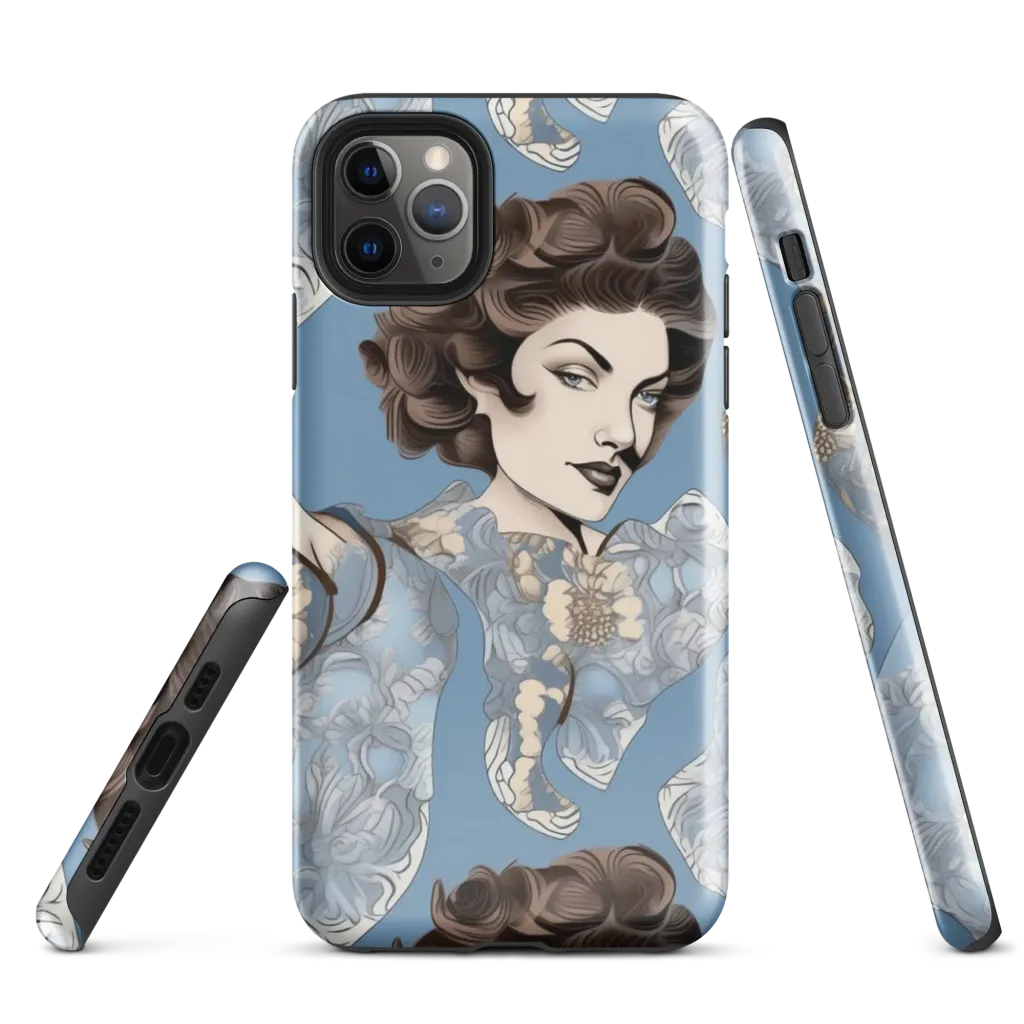 Blue Belle Botanica on Tough Case for iPhone® — Front
