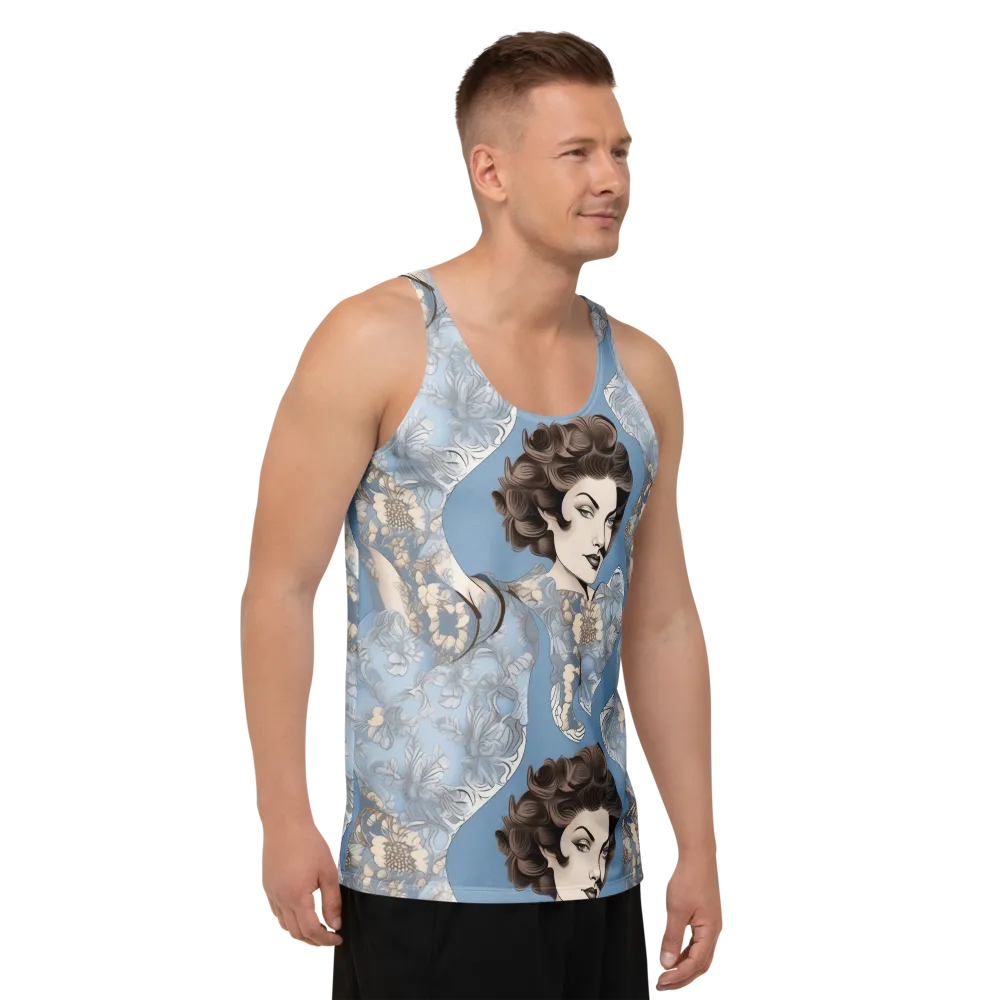 Blue Belle Botanica on Men's Tank Top — Right Front