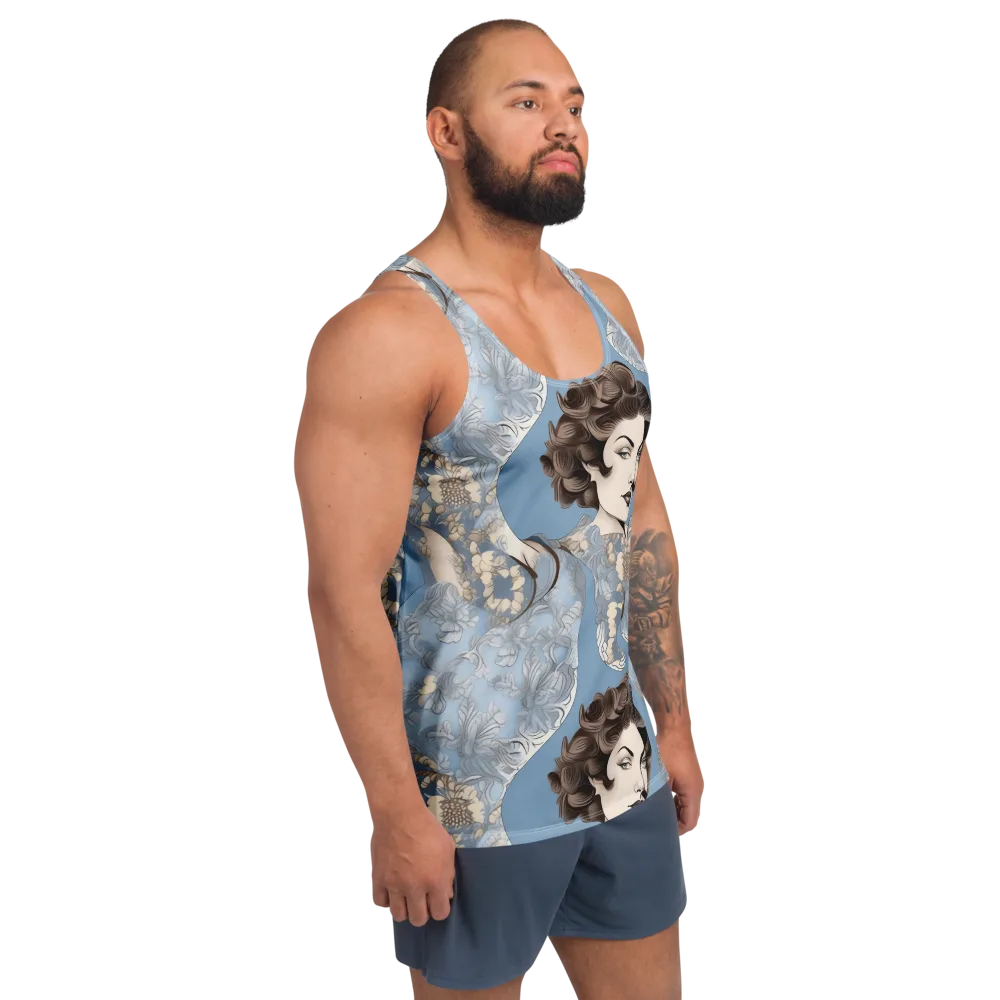 Blue Belle Botanica on Men's Tank Top — Right Front