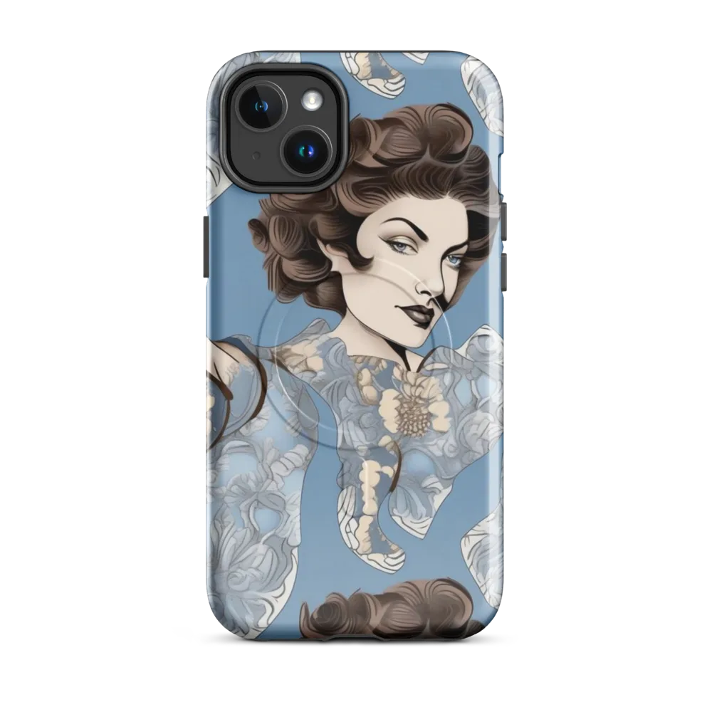 Blue Belle Botanica on MagSafe Tough Case for iPhone® — Front