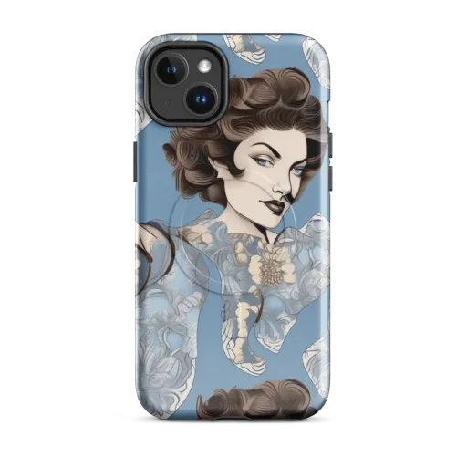 Blue Belle Botanica on a MagSafe Tough Case for iPhone®