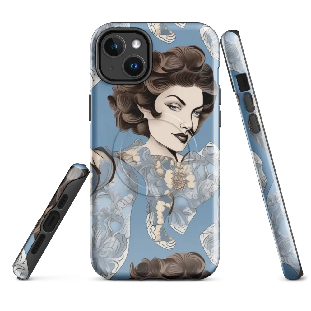 Blue Belle Botanica on MagSafe Tough Case for iPhone® — Front