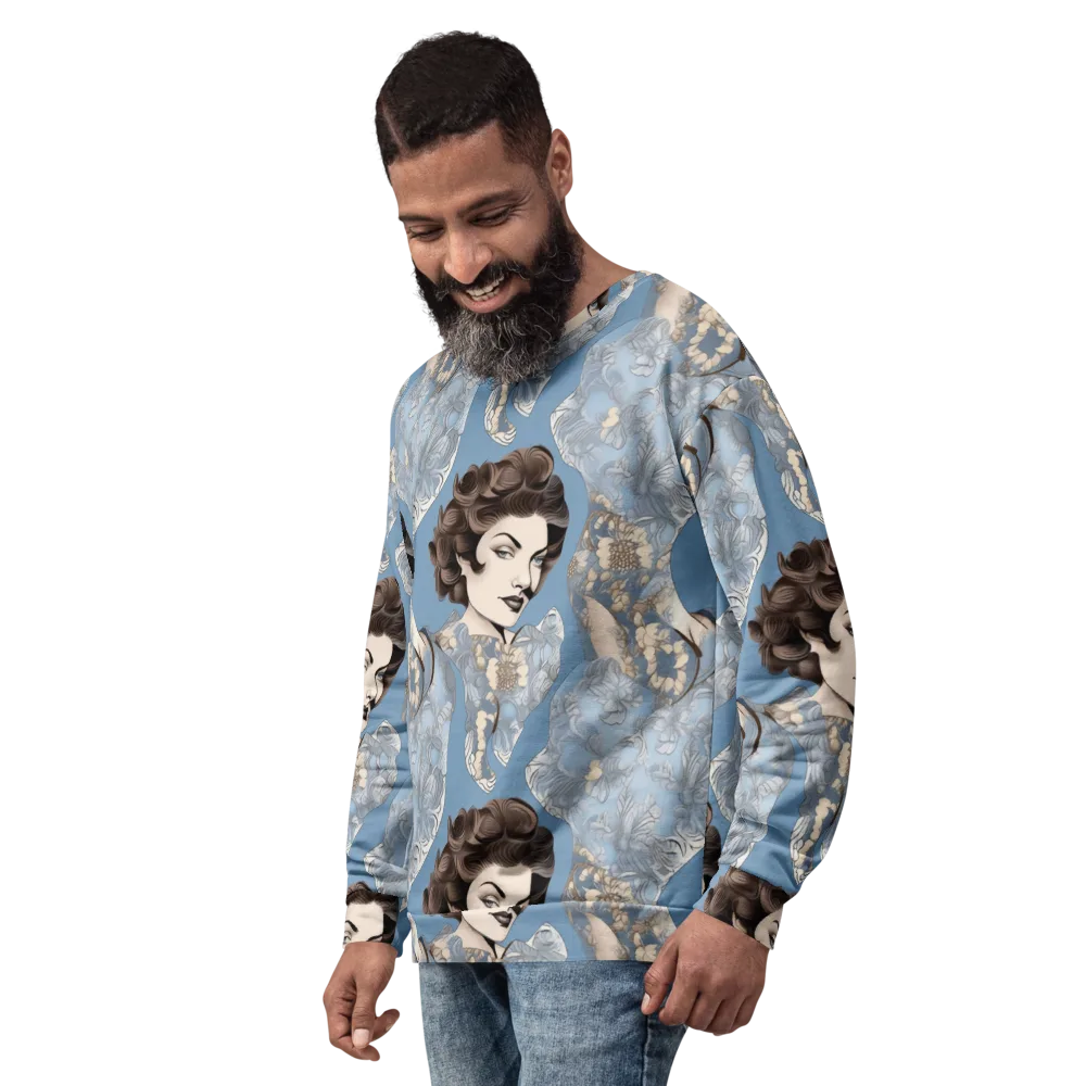 Blue Belle Botanica on Sweatshirt — Left Front
