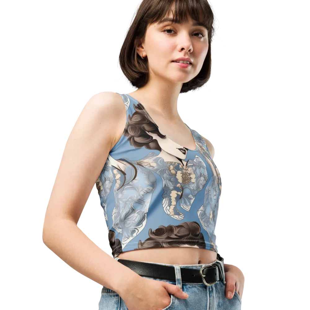 Blue Belle Botanica on Crop Top — Right Front