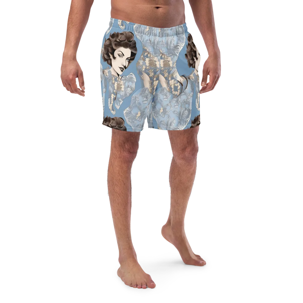 Blue Belle Botanica on Swim Trunks — Front
