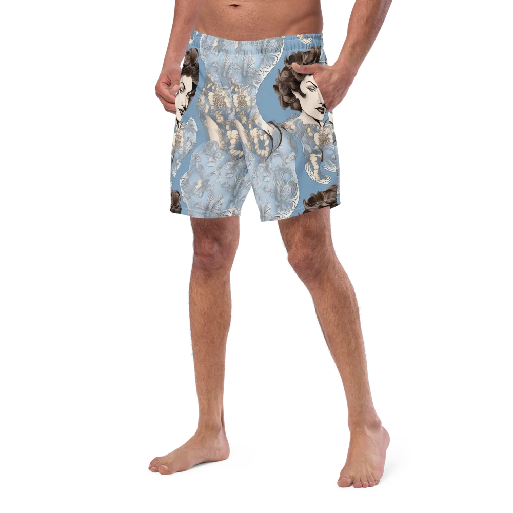 Blue Belle Botanica on Swim Trunks — Left Front