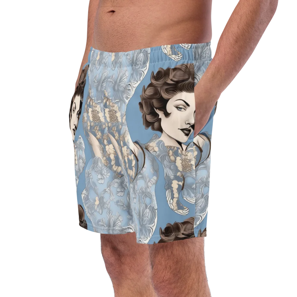 Blue Belle Botanica on Swim Trunks — Left Front