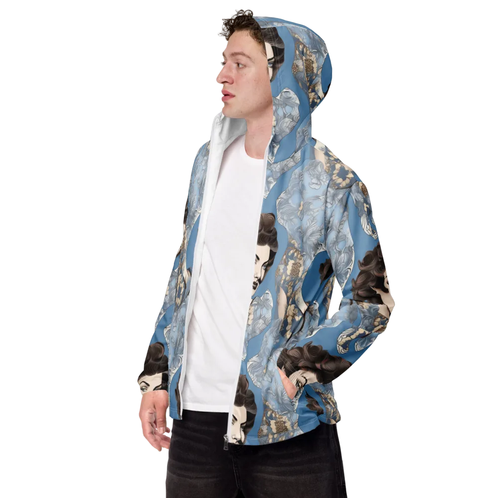 Blue Belle Botanica on Men's Windbreaker — Left Front
