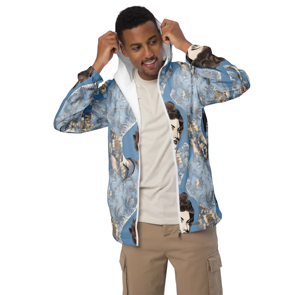 Blue Belle Botanica on Men's Windbreaker — Front