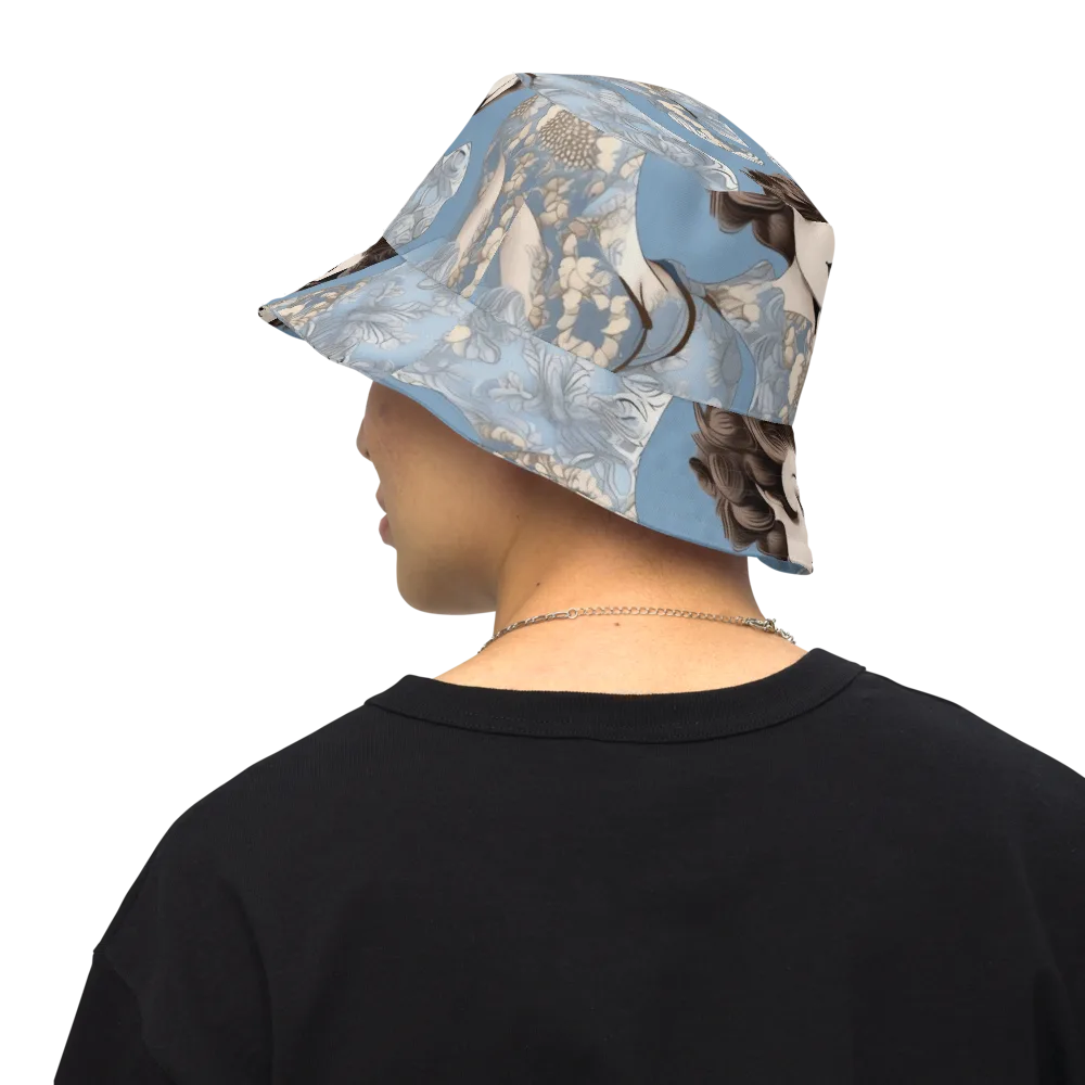 Blue Belle Botanica on Reversible Bucket Hat — Back Inside