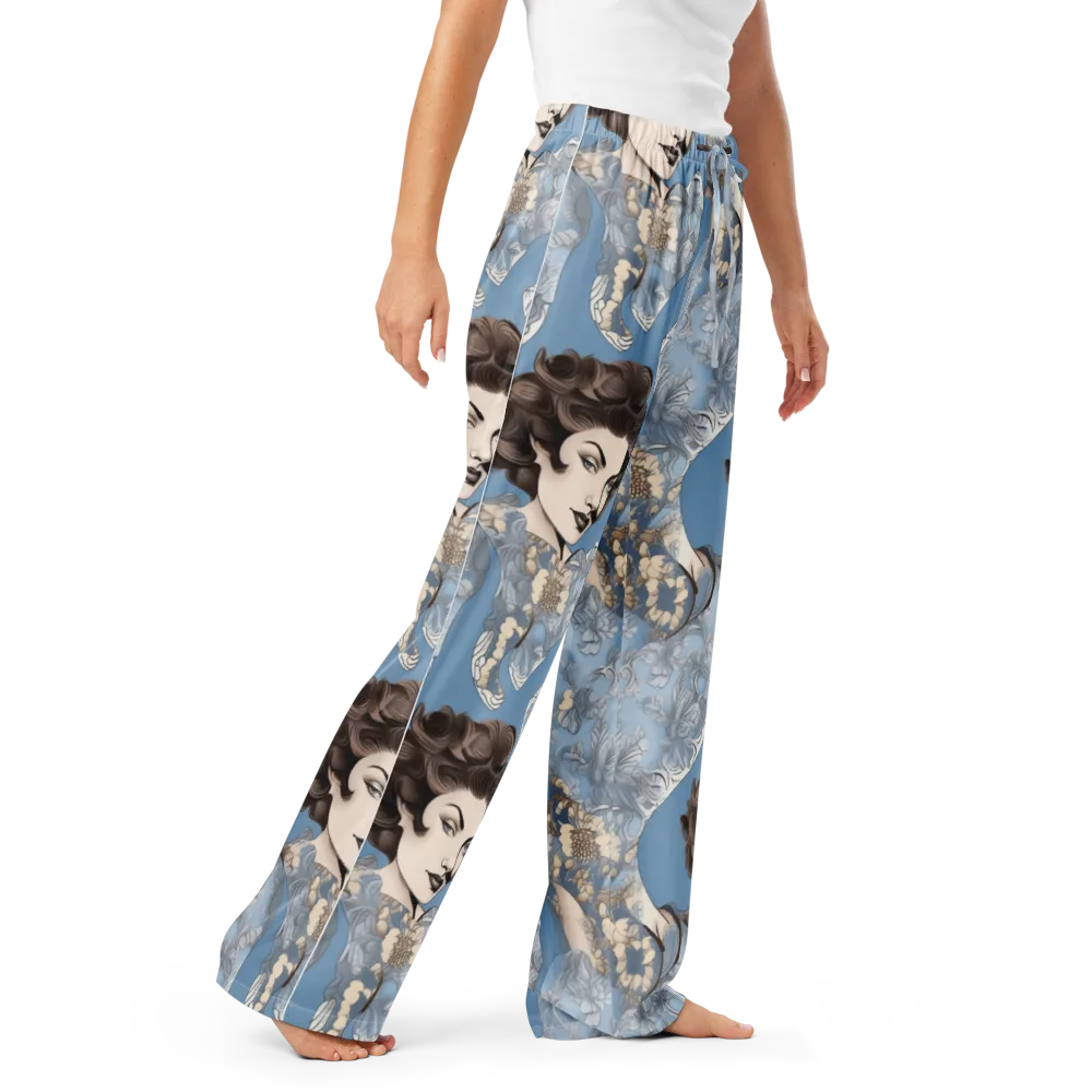 Blue Belle Botanica on Women's Pajama Pants — Right Front