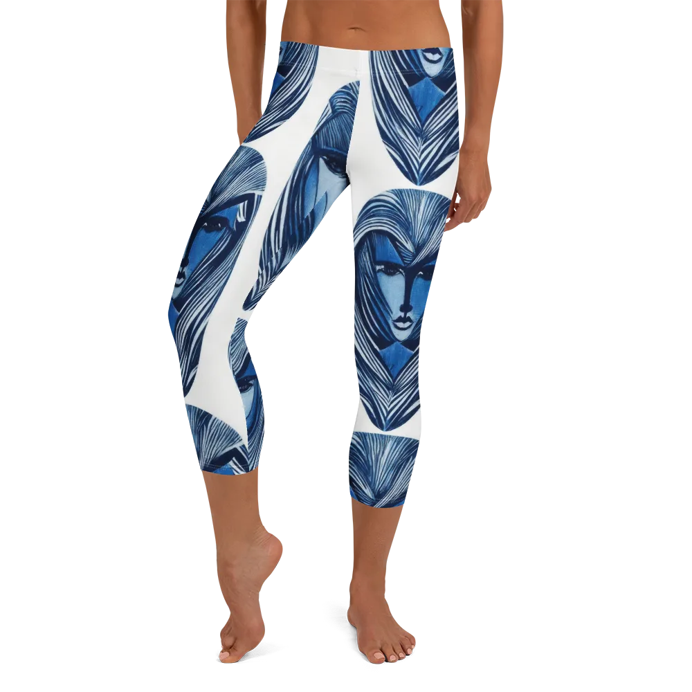 Indigo Visage on Capri Leggings — Front