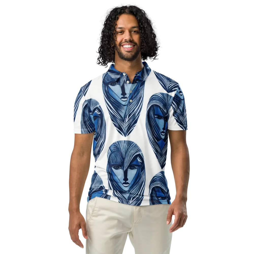 Indigo Visage on Men's Slim Fit Polo Shirt — Front