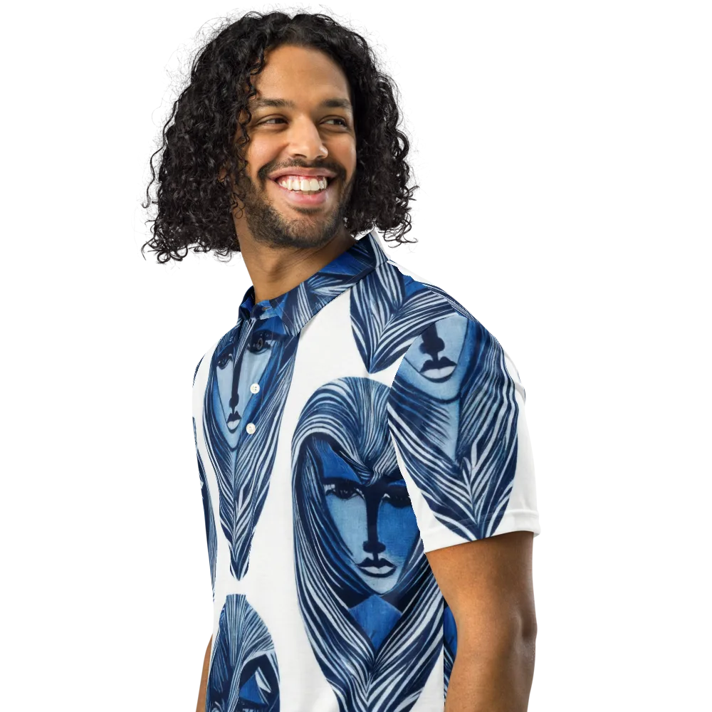 Indigo Visage on Men's Slim Fit Polo Shirt — Left Front