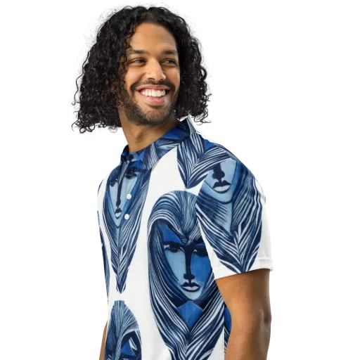 Indigo Visage Men's Slim Fit Polo Shirt on model